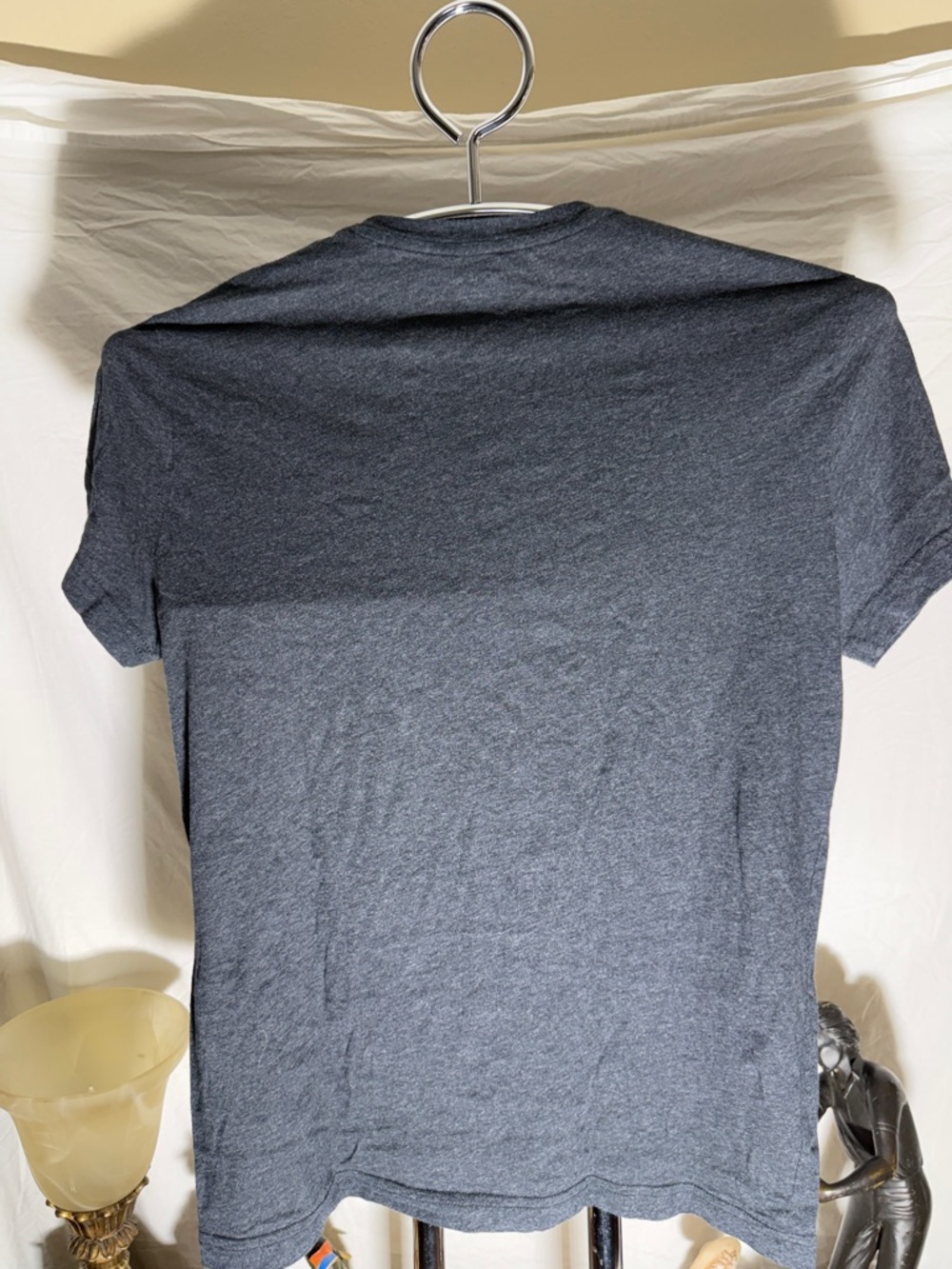 Lacoste Men's Short Sleeve Crew Tee - Charcoal with Green Crocodile - Picture 4 of 4